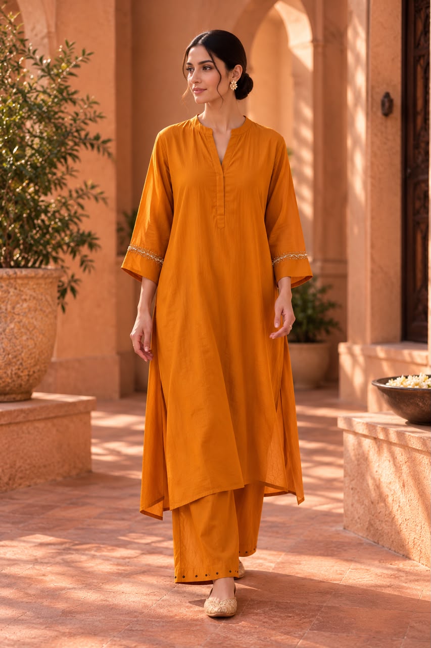 Orange Kurta Set