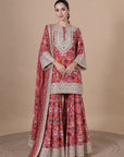 Red Patola Sharara Set