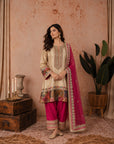 Gold-Pink Short Kurta Set