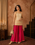 Gold Short Tunic With Sharara