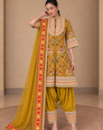 Khwab Peplum Kurta Set In Yellow