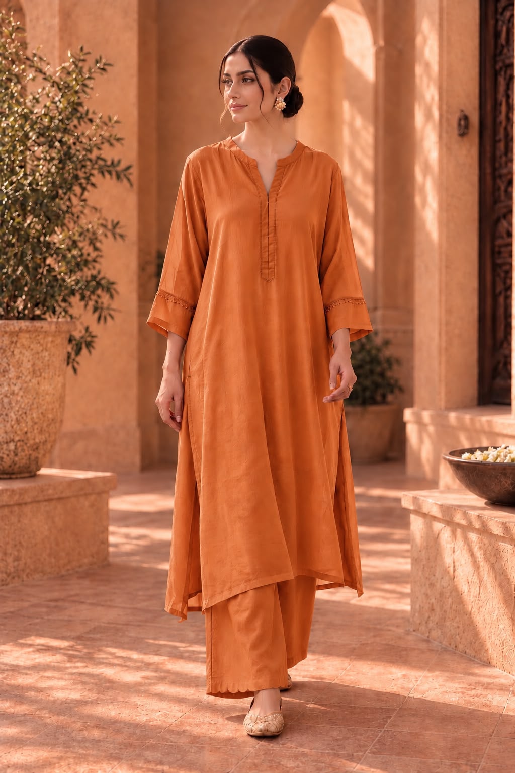 Orange Kurta Set