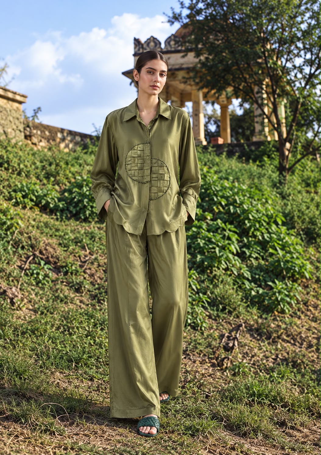 Pista Green Interlaced Circle Coord Set