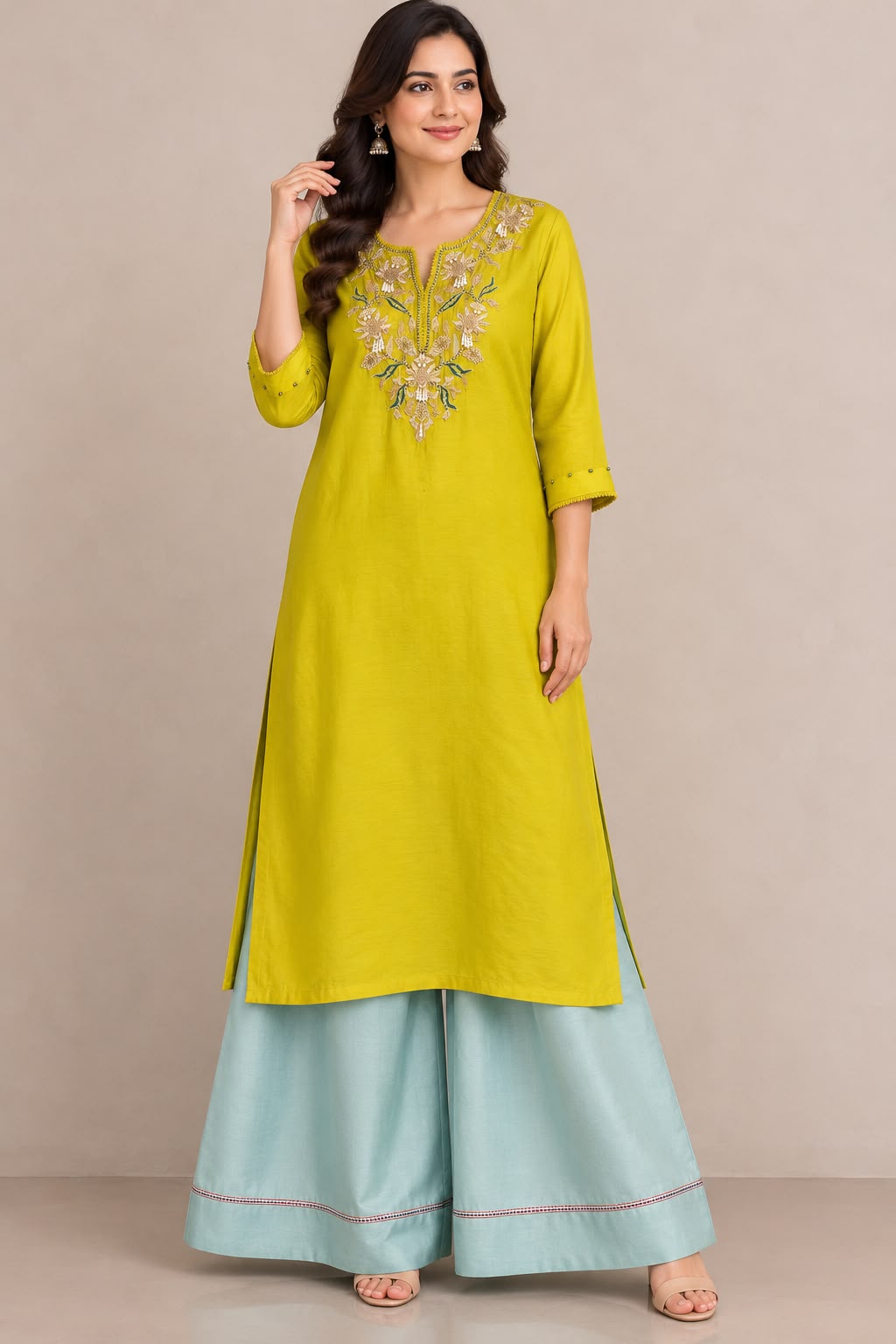 Lime Kurta Set