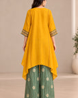 Yellow Short Kaftan Kurta Set