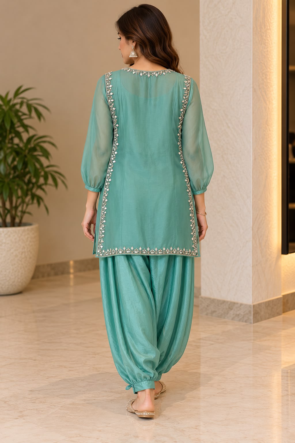 Mint Blue Short Kurta Set