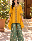 Yellow Short Kaftan Kurta Set