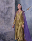Mehrang Olive Green Straight Long Kurta Set