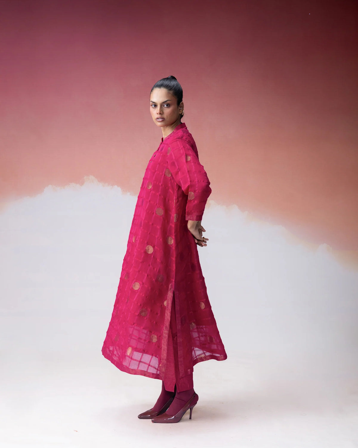 Ananyata Lunar Matrix Bandhgala Kurta With Slip