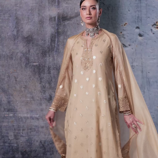 Mehrang Ivory Farshi Kurta Set
