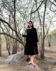 Belfast Black Organic Kala Cotton Mirror Work Kedia Blouse
