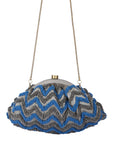 Blue And Grey Beaded Handcrafted Potli Clutch