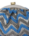 Blue And Grey Beaded Handcrafted Potli Clutch
