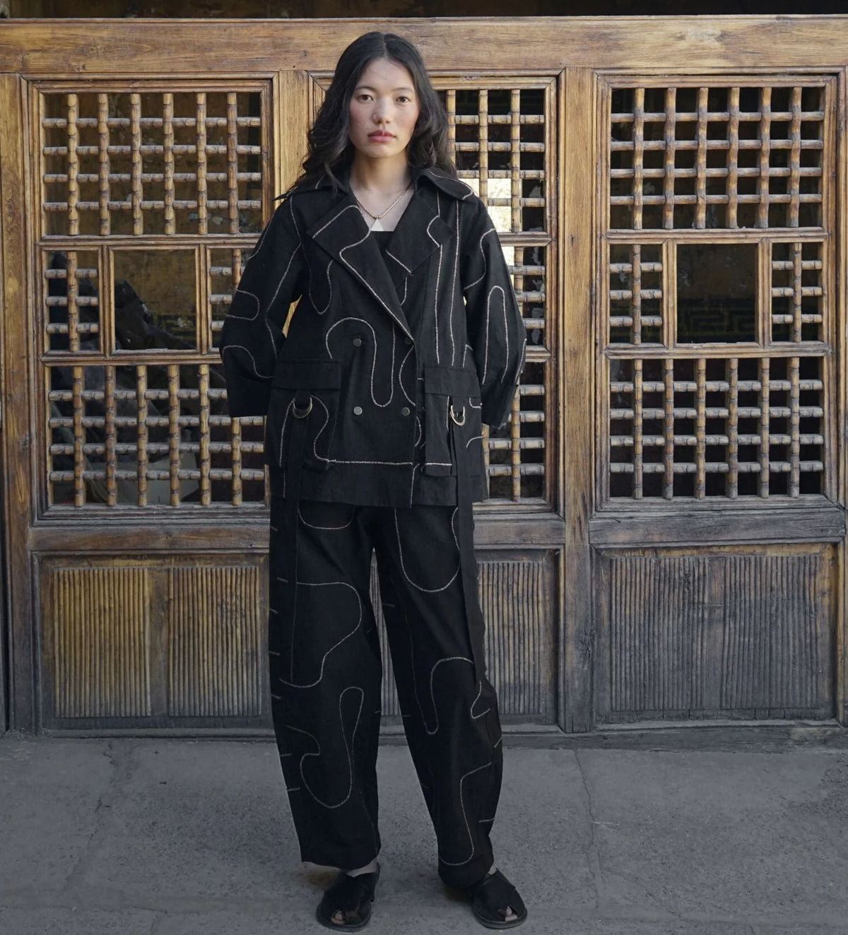 Hemis Double-Breasted Jacket – Noir
