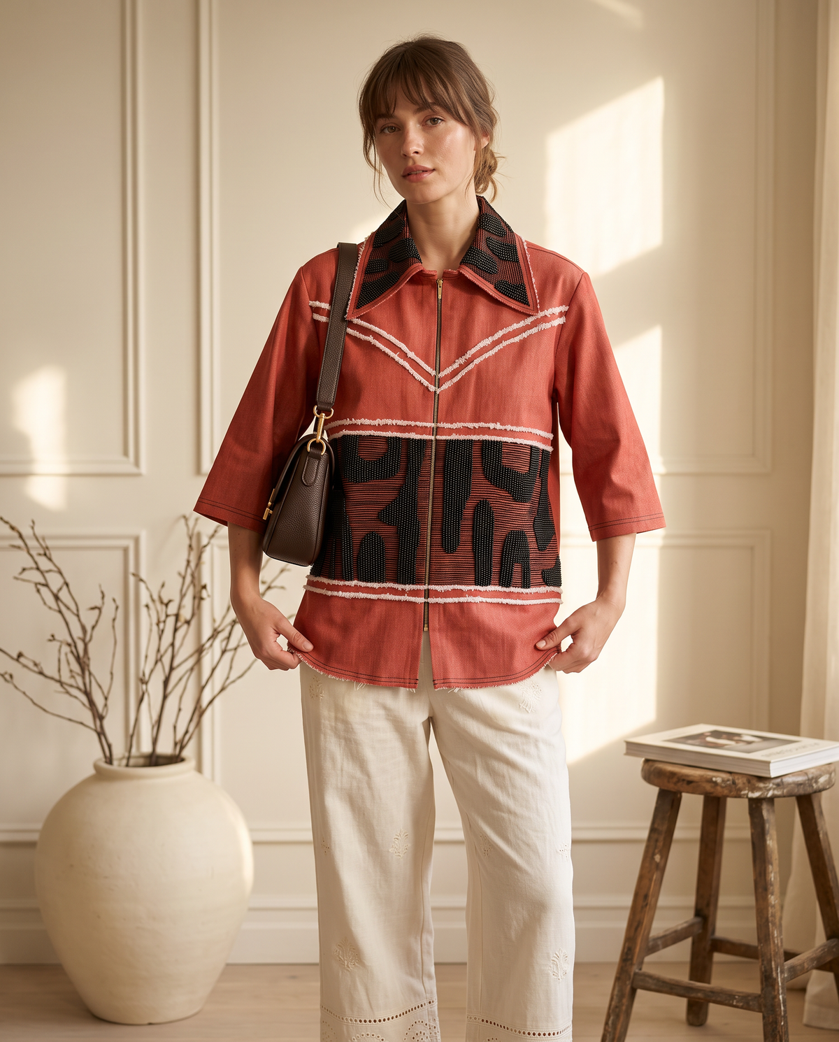 Brick Bead Denim Shirt