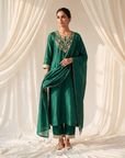 Emerald Kurta Set With Zari