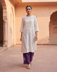 Ivory Kurta Set With Contrast Pants