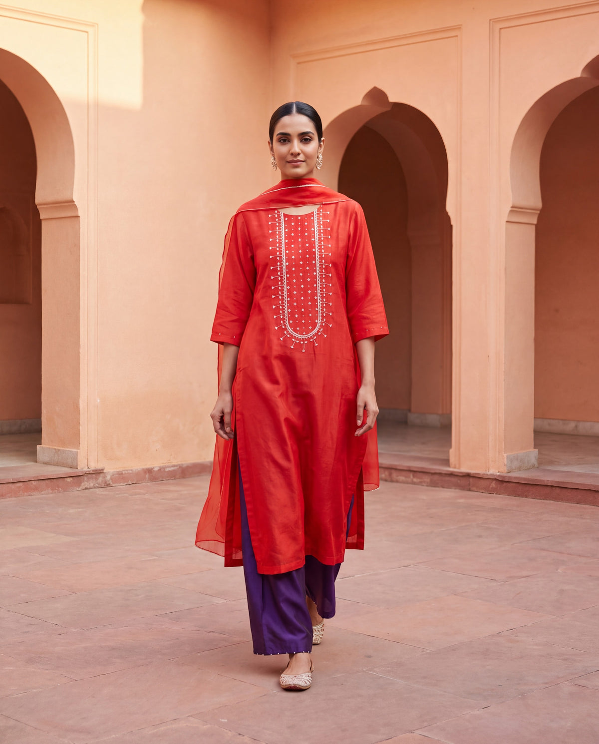Orange Kurta Set