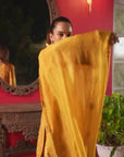 Sunshine Yellow Embroidered Short Kurta Set
