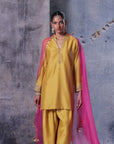 Mehrang Yellow Short Buti Kurta Set