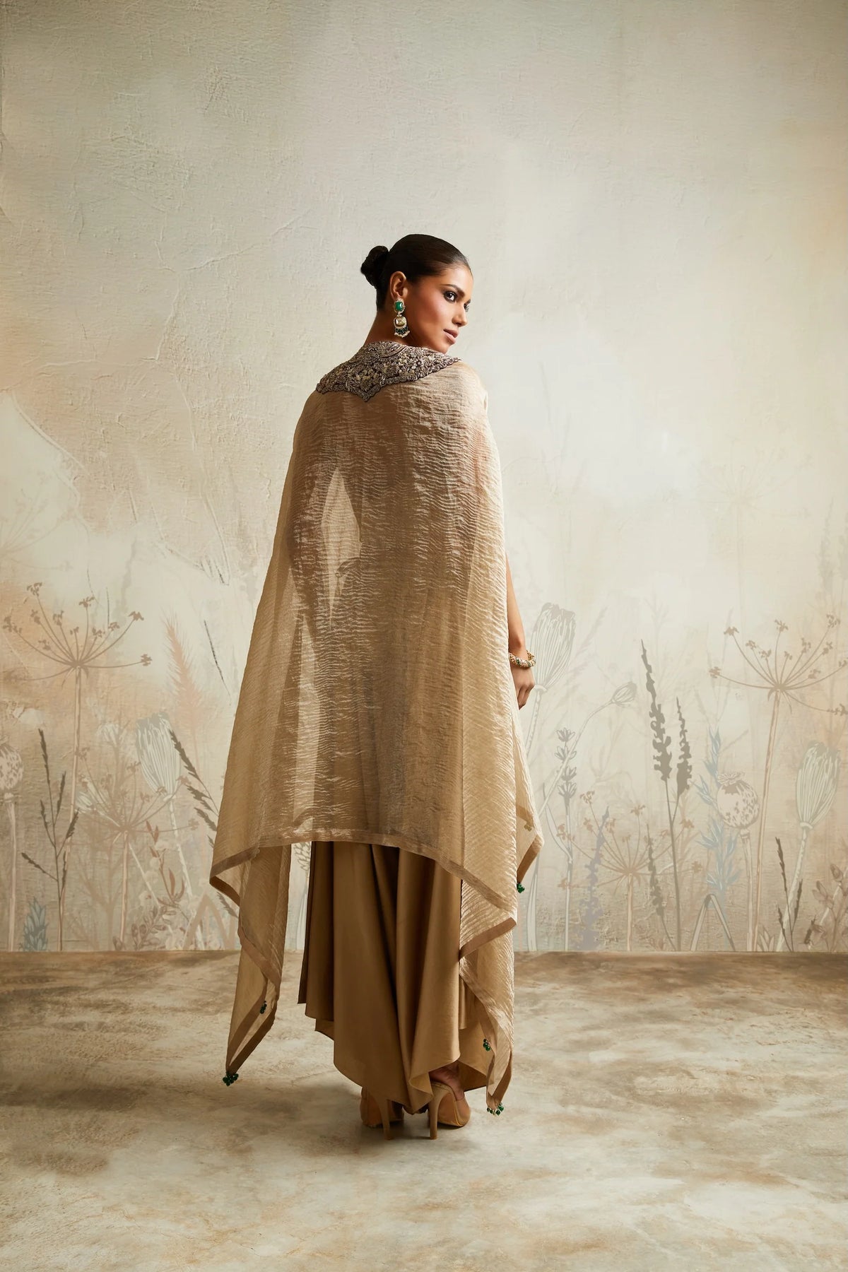 Gold Silk Kaftan Set