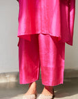 Fuchsia Silk Kurta Set