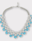 Blue and White Studded Necklace Set